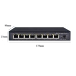 Dimension of Full gigabit Smart web Managed 8 port network switch