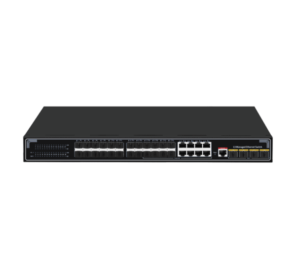 24 Ports 1G SFP Fiber Core Switch 10G SFP+ Layer 3 Management Ethernet Network Switch