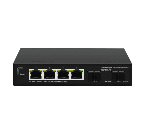 6-Ports 4 x 2.5G Ethernet 2 x 10G SFP+ Network Switch